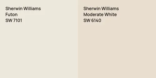 SW 7101 Futon vs SW 6140 Moderate White