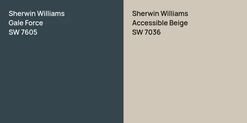 SW 7605 Gale Force vs SW 7036 Accessible Beige