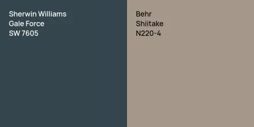 SW 7605 Gale Force vs N220-4 Shiitake