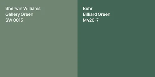 SW 0015 Gallery Green vs M420-7 Billiard Green