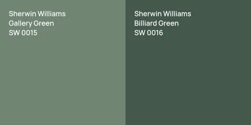 SW 0015 Gallery Green vs SW 0016 Billiard Green