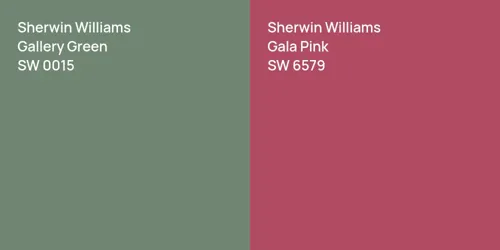 SW 0015 Gallery Green vs SW 6579 Gala Pink