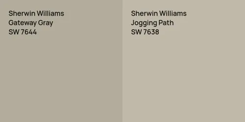 SW 7644 Gateway Gray vs SW 7638 Jogging Path