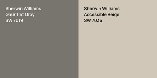 SW 7019 Gauntlet Gray vs SW 7036 Accessible Beige