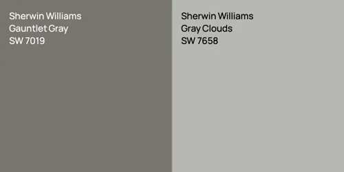 SW 7019 Gauntlet Gray vs SW 7658 Gray Clouds