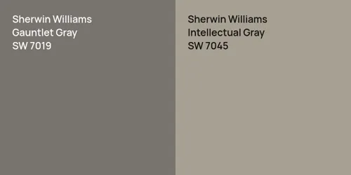 SW 7019 Gauntlet Gray vs SW 7045 Intellectual Gray