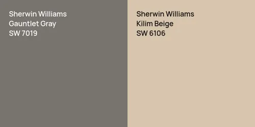 SW 7019 Gauntlet Gray vs SW 6106 Kilim Beige