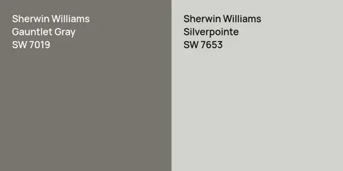 SW 7019 Gauntlet Gray vs SW 7653 Silverpointe