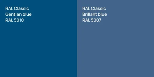 RAL 5010  Gentian blue vs RAL 5007 Brillant blue