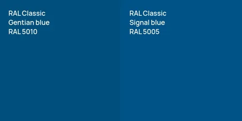 RAL 5010  Gentian blue vs RAL 5005  Signal blue