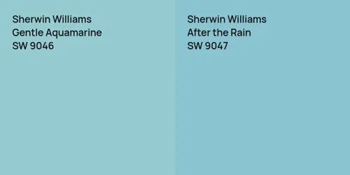 SW 9046 Gentle Aquamarine vs SW 9047 After the Rain