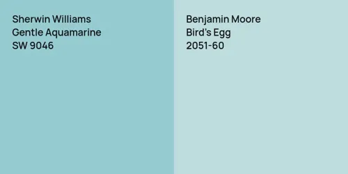 SW 9046 Gentle Aquamarine vs 2051-60 Bird's Egg