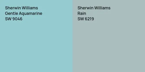 SW 9046 Gentle Aquamarine vs SW 6219 Rain