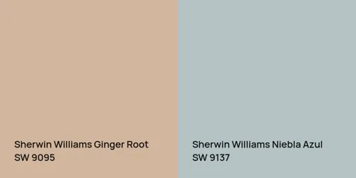 SW 9095 Ginger Root vs SW 9137 Niebla Azul