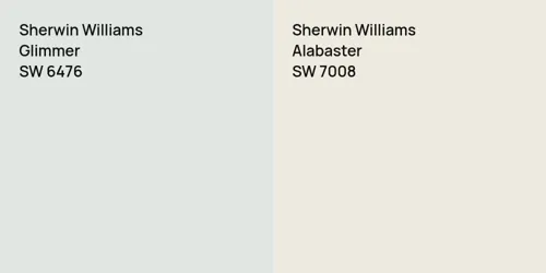 SW 6476 Glimmer vs SW 7008 Alabaster