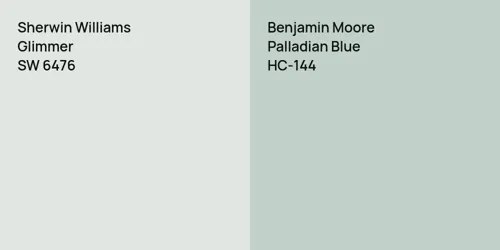 SW 6476 Glimmer vs HC-144 Palladian Blue