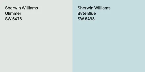 SW 6476 Glimmer vs SW 6498 Byte Blue