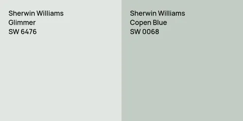 SW 6476 Glimmer vs SW 0068 Copen Blue