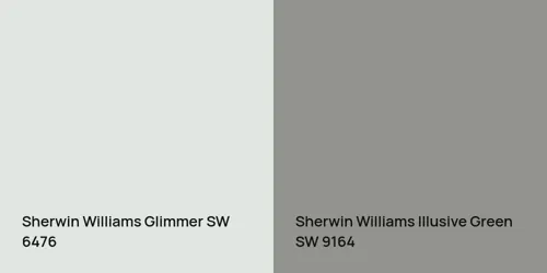 SW 6476 Glimmer vs SW 9164 Illusive Green