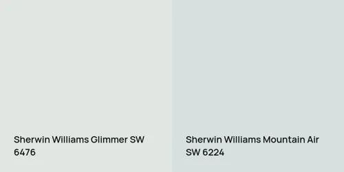 SW 6476 Glimmer vs SW 6224 Mountain Air