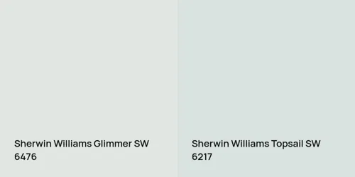 SW 6476 Glimmer vs SW 6217 Topsail