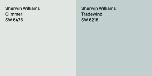 SW 6476 Glimmer vs SW 6218 Tradewind