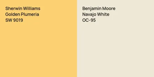 SW 9019 Golden Plumeria vs OC-95 Navajo White