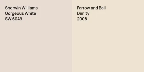 SW 6049 Gorgeous White vs 2008 Dimity