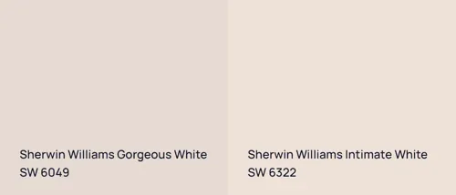 SW 6049 Gorgeous White vs SW 6322 Intimate White