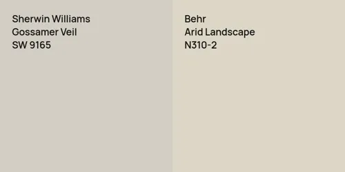 SW 9165 Gossamer Veil vs N310-2 Arid Landscape