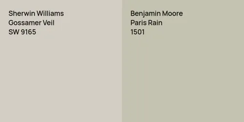 SW 9165 Gossamer Veil vs 1501 Paris Rain