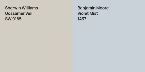 SW 9165 Gossamer Veil vs 1437 Violet Mist