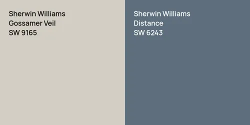 SW 9165 Gossamer Veil vs SW 6243 Distance