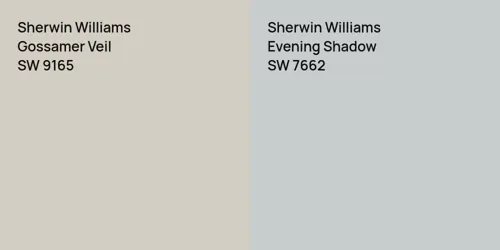 SW 9165 Gossamer Veil vs SW 7662 Evening Shadow