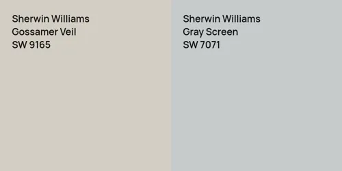 SW 9165 Gossamer Veil vs SW 7071 Gray Screen