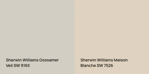 SW 9165 Gossamer Veil vs SW 7526 Maison Blanche