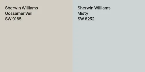 SW 9165 Gossamer Veil vs SW 6232 Misty