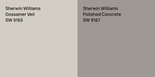 SW 9165 Gossamer Veil vs SW 9167 Polished Concrete