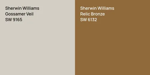 SW 9165 Gossamer Veil vs SW 6132 Relic Bronze