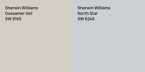 SW 9165 Gossamer Veil vs SW 6246 North Star