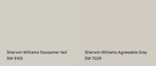 SW 9165 Gossamer Veil vs SW 7029 Agreeable Gray