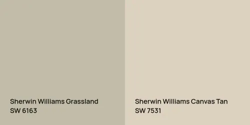 SW 6163 Grassland vs SW 7531 Canvas Tan