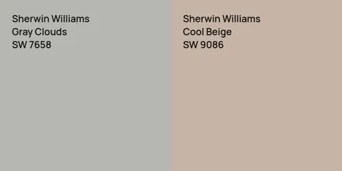 SW 7658 Gray Clouds vs SW 9086 Cool Beige