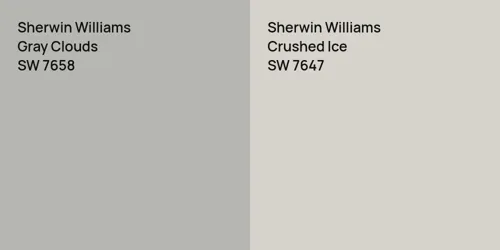 SW 7658 Gray Clouds vs SW 7647 Crushed Ice