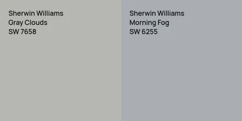 SW 7658 Gray Clouds vs SW 6255 Morning Fog