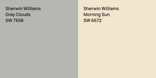 SW 7658 Gray Clouds vs SW 6672 Morning Sun