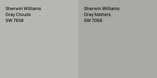 SW 7658 Gray Clouds vs SW 7066 Gray Matters