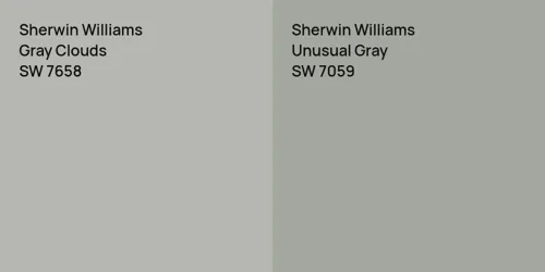 SW 7658 Gray Clouds vs SW 7059 Unusual Gray