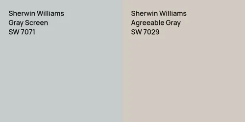 SW 7071 Gray Screen vs SW 7029 Agreeable Gray