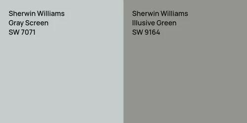 SW 7071 Gray Screen vs SW 9164 Illusive Green